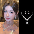 Galaxy Micro Diamond Teardrop Draped Jewelry Set Light Luxury Niche Choker Wedding Gathering Party Ambient Feel Necklace Women