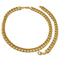 Dubai Middle East Overseas Hot Sale Personality Fashionable Cuban Chain Necklace Bracelet Set Simple Versatile 2-Piece Set Women