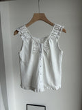 Summer Korean Slimming Mesh Sleeveless V-Neck Patchwork Plaid Shirt
