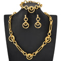 Overseas Fashionable Commute Simple Style Geometric Jewelry Set Western Personality Versatile Premium Bracelet Necklace Earrings Set