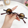 Retro Hip-Hop Sunglasses Small-Frame Round TikTok Influencer Street Snap Mini Small Glasses Trendy Guy Women Goofy Sunglasses