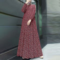 Women's Summer Retro Crew Neck Printed Dress 2026 | Elegant Summer Dress - White