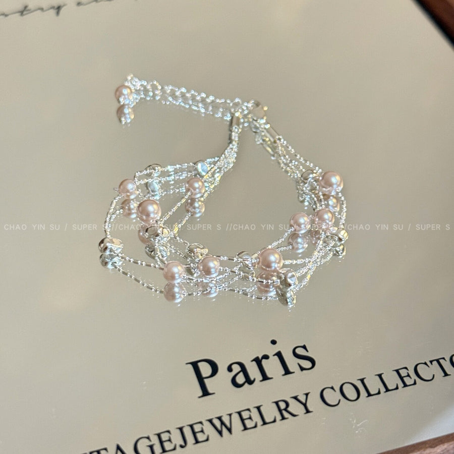 French Zircon Pearl Link Bracelet - view 9