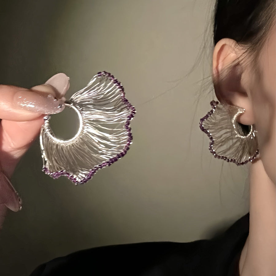 Woven Round Textured Stud Earrings - view 10