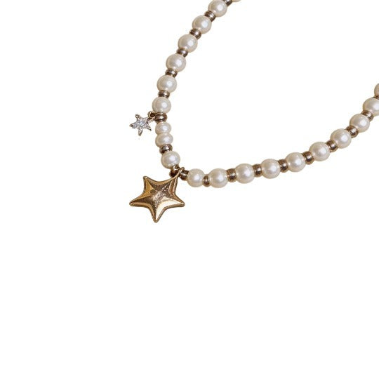 French Star Pendant Pearl Necklace - view 5