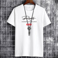 white large size men's short-sleeved t-shirt new half-sleeved clothes trendy body shirts for men and