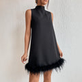 Women's Half High Neck Sleeveless A-Line Dress