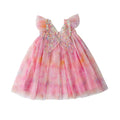 amazon rainbow wings mesh girls dress 2026 summer style flying sleeve baby princess dress puff skirt