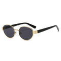 Fashionable Western New Metal Oval Round Women Premium Sun-Proof Glasses Men Overseas Retro Sunglasses