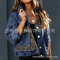 Women's Fall-Winter Long Sleeve Patchwork Leopard Jacket 2026 | Trendy Jacket - Blue