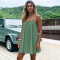 Solid Color Backless Slip Dress - European Style Casual Summer Maxi Dress