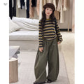 Girls' Striped Top & Curved-Leg Pants Set
