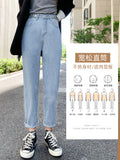 Women's High Waist Straight Dad Cargo Jeans