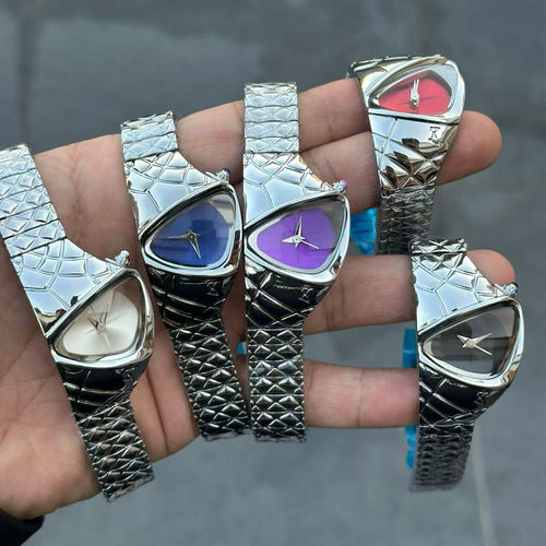 Y2K Year Retro y2k Unique-Shaped Dragon Eye Triangle Shape Western Fashionable Hip-Hop Niche Phosphor Steel Band Watch Wholesale