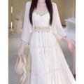 Women's Ethnic Elegant Sun-Protection Loose Dress + Cardigan + Camisole + Shawl 2-Pie - As Pictured