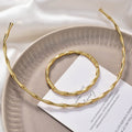 2025 Personality Design Neo-Chinese Stainless Slub Bangle Polish Light Fashionable New Bracelet Choker Set