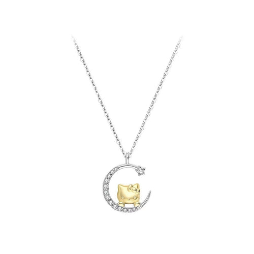 3 Beauty Kitty Star Month Clavicle Chain Cute Pendant Gift for Her Birthday Gift Necklace