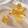 French Statement Personality Wheel Return Breeze Vehicle Flower Heavy-Duty Design Premium Cutout Flower Fashionable Accessory Bangle Ring