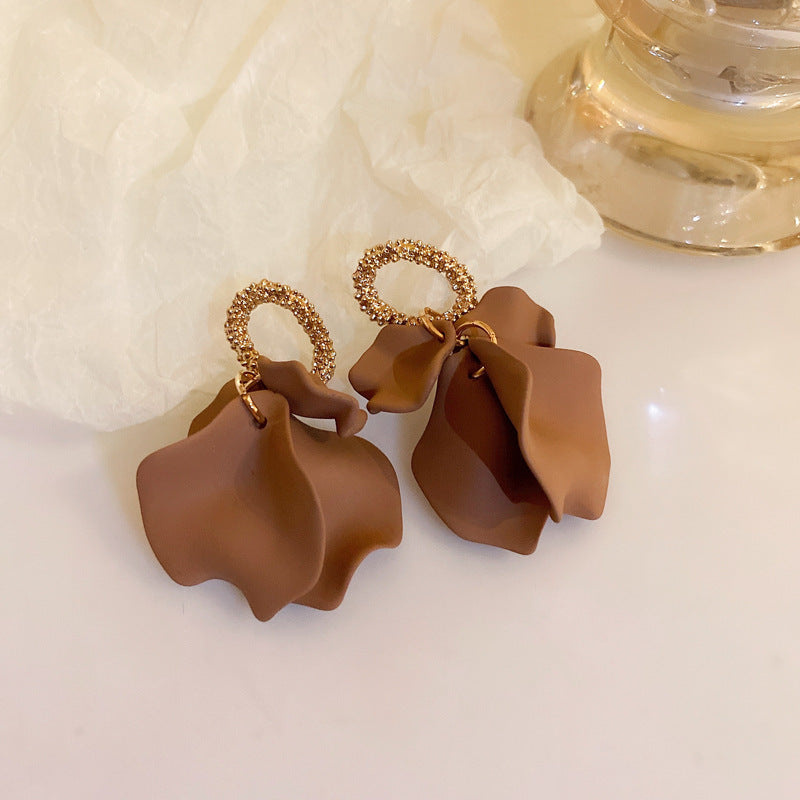 Brown Feather Heart Drop Earrings - view 8
