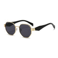 Overseas 2025 New Western Fashionable Versatile Metal Sunshade Sunglasses Personality Polygon Influencer Pick Sunglasses