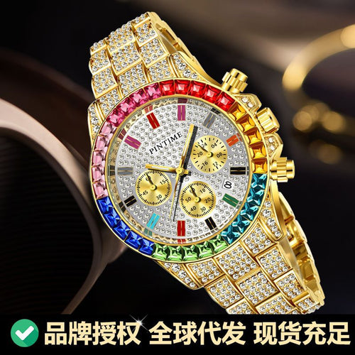 PINTIME / Item Time Export Bestseller Colorful 6 Hand Watch Men Western Fashionable Hand Watch Drop Ship