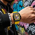 Export Bestseller Trendy Watch Stylish Fashionable Quartz Waterproof Wine Barrel Shape Men Cutout Smiley Watch Drop Ship
