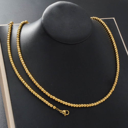 Stainless Round Bead Chain diy Accessory With Piece Bracelet Necklace 2-Piece Set Simple Niche Overseas Accessory Wholesale