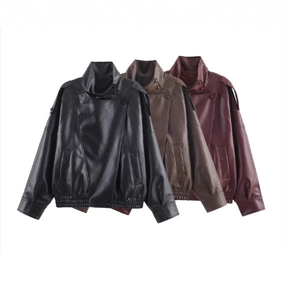 Women's Fashion Stand Collar Jacket 2026 | Trendy Jacket - Black