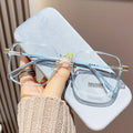 Prescription Glasses Blue-Light Glasses Frame Overseas Korean Bare Face Elegant Frame Student Big Face Slender Frame Prescription Sunglasses
