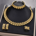 EU/US Import Fashionable Light Luxury 18K Gold Necklace Bracelet Set Earrings Ring Bohemian Breeze Jewelry Set