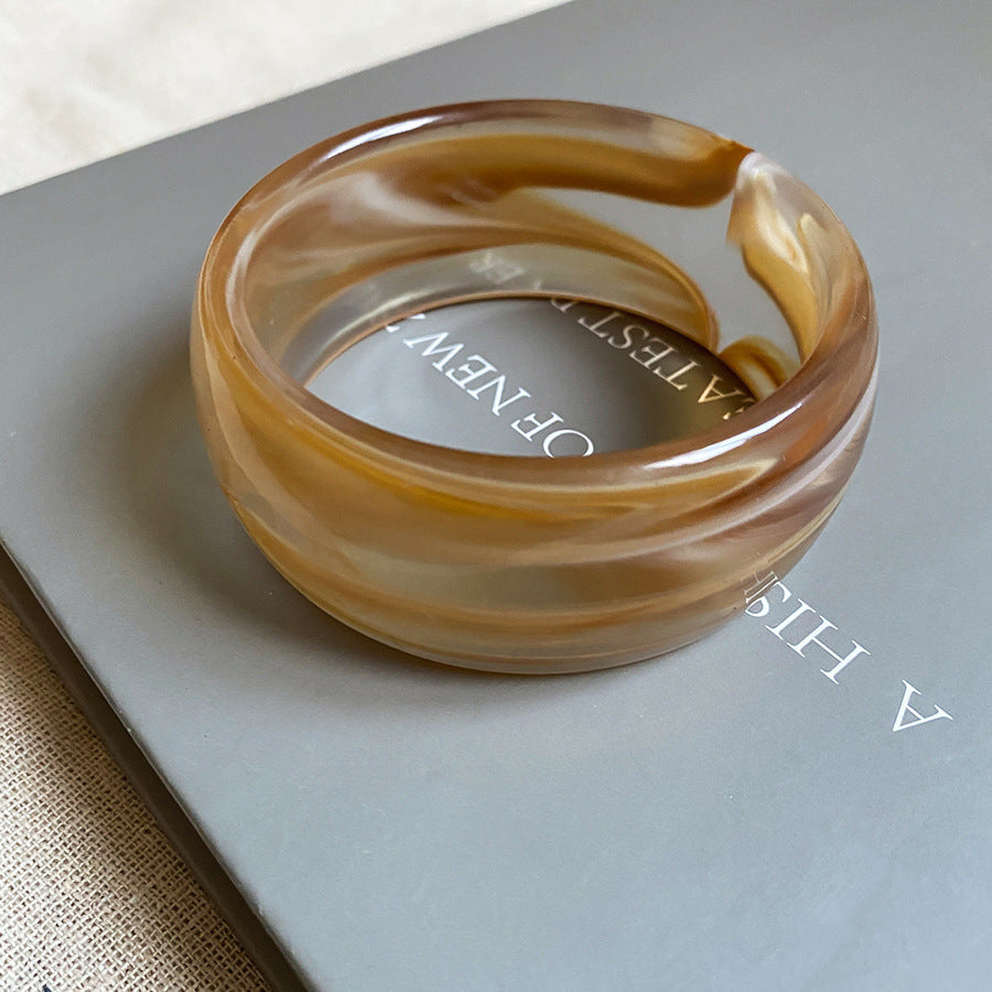Dopamine Color-Blend Geometric Resin Bangle - view 7