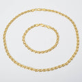 Multi Spec Fashionable Coated 18k Gold Oval Round u Type Cable Chain hiphop Unisex Necklace Bracelet Set