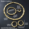 Western Bestseller Overseas 18K Gold Ancient Craft Slub Niche Premium Necklace Bracelet Set Earrings Ring Jewelry Set