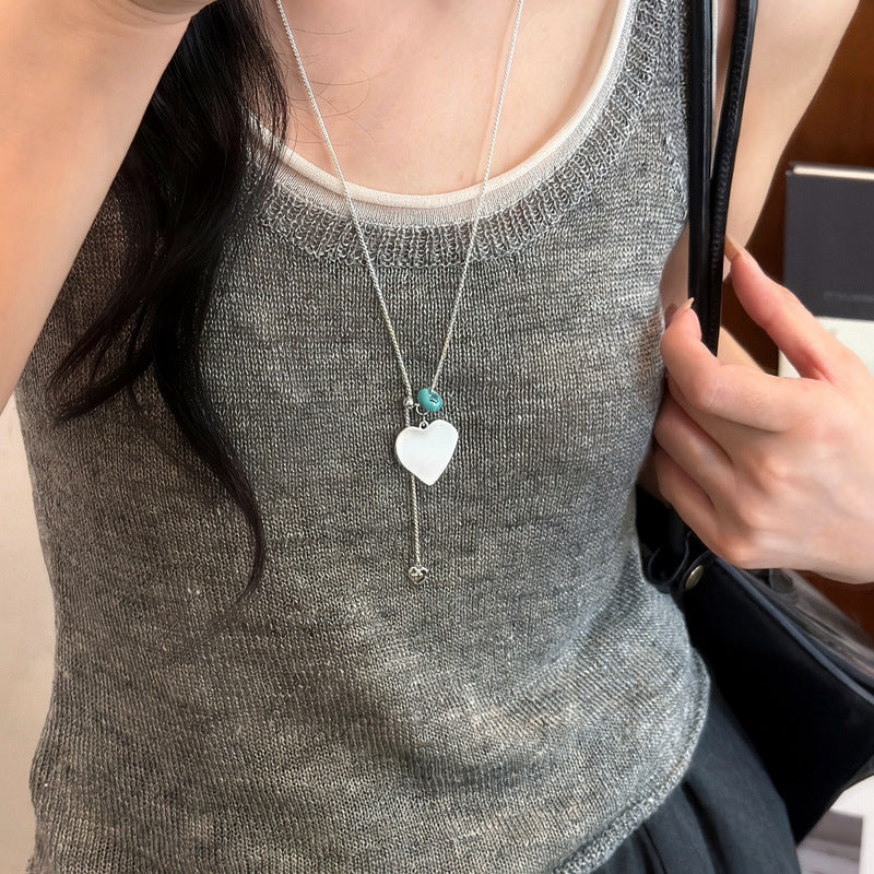 Korean Resin Heart Pendant Necklace - view 8