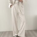 Women's Fall Korean Casual Petite Blazer Set 2026 | 2 Piece Outfit Set - Black Set
