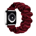 For apple iwatch Watch Band Overseas Layered Combo Crease Color Ding Shiny Thread Satin Stretch Large Scrunchie Apple Band