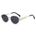New Import Oval Round Sunglasses Amazon Hot Style Metal Trendy Glasses Fashionable Unisex Sun-Proof Sunshade Sunglasses