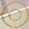 Western Street Breeze Dense Twist Necklace Cuban Chain Chunky Chain Stripe ins Influencer Style Fashionable Necklace Bracelet Set
