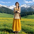 Women's Bohemian Hollow-Out Dress + Camisole Set 2026 | Elegant Summer Dress - Apricot