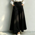 Summer Artistic Casual Plus Size High Waist Drapey Lightweight Loose Wide Leg Pants + Pants