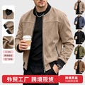 european and american ebay men's spring and autumn suede bomber jacket foreign trade motorcycle jack