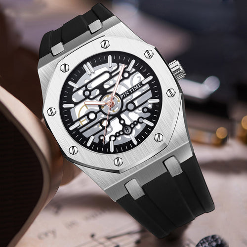 Item Time New Watch Men Mechanical Cutout Quartz Mens Watch Sports Casual Student Watch Niche Waterproof