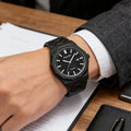 New Polygon Mens Watch Fashionable Formal Sand Texture Glow Date Steel Band Quartz Watch Factory Direct
