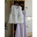 Summer New Chinese Lightweight Vest + Tank Top 2-Piece Set
