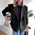 Women's Spring Fashion Elegant Wool Patchwork Jacket 2026 | Trendy Jacket - Brown