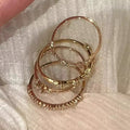 vintage千金感中古细款仿钻戒指女轻奢高级感小众叠戴指环开口