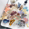 Gem Li Premium Dry Polish Acetate Hair Clip Comb Edge Clip Claw Clip With Piece Glide Light Plate Accessory Custom Wholesale