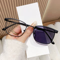 New Light-Changing Metal Half Brow Frame Glasses Formal Frame Anti-Blue Retro Frame Trendy Men Si Pattern Plano