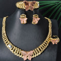 Western Simple Overseas Butterfly Pendant Trendy New Beach Bestseller Necklace Bracelet Set Earrings Ring Set