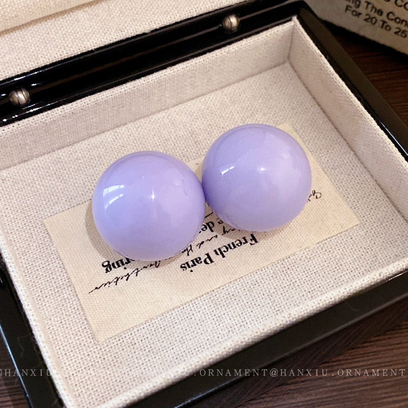 Korean Geometric Ball Stud Earrings - view 4
